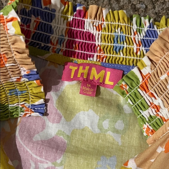 THML Vibrant Floral Blouse with Puff Sleeves - Picture 2 of 4